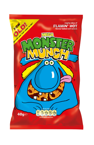 Monster Munch Mega Flamin Hot Flavour Bkd Corn Snack 40g Pack Thompsons Food Service 5630